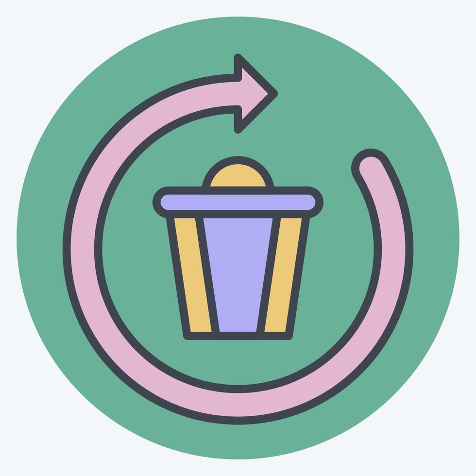 Icon Deleting. related to Delete symbol. color mate style. simple design illustration Stock Free