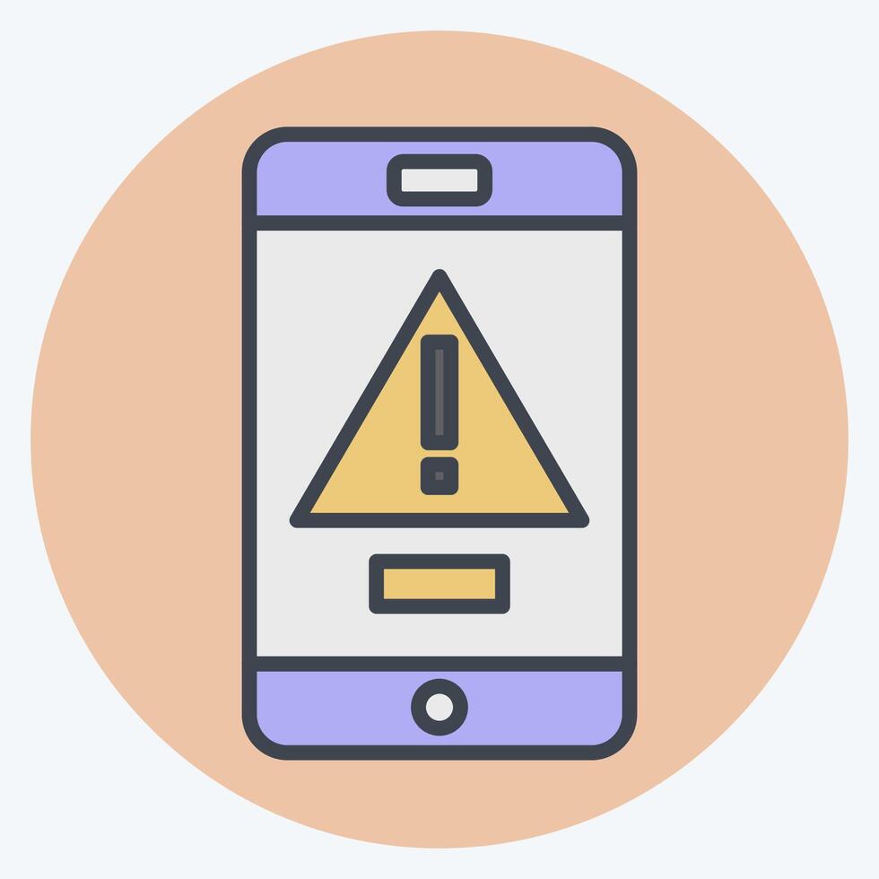 Icon Emergency Alert. related to Emergency symbol. color mate style. simple design illustration Stock Free