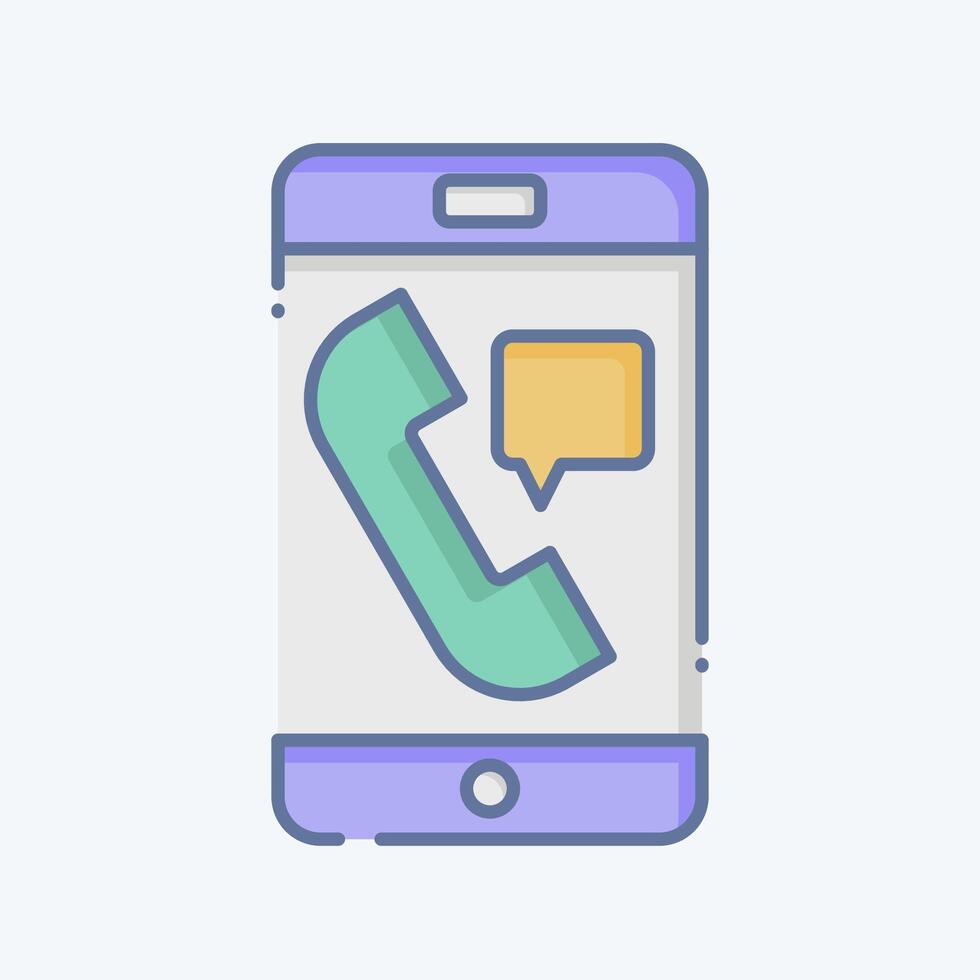 Icon Emergency Call. related to Emergency symbol. doodle style. simple design illustration Stock Free