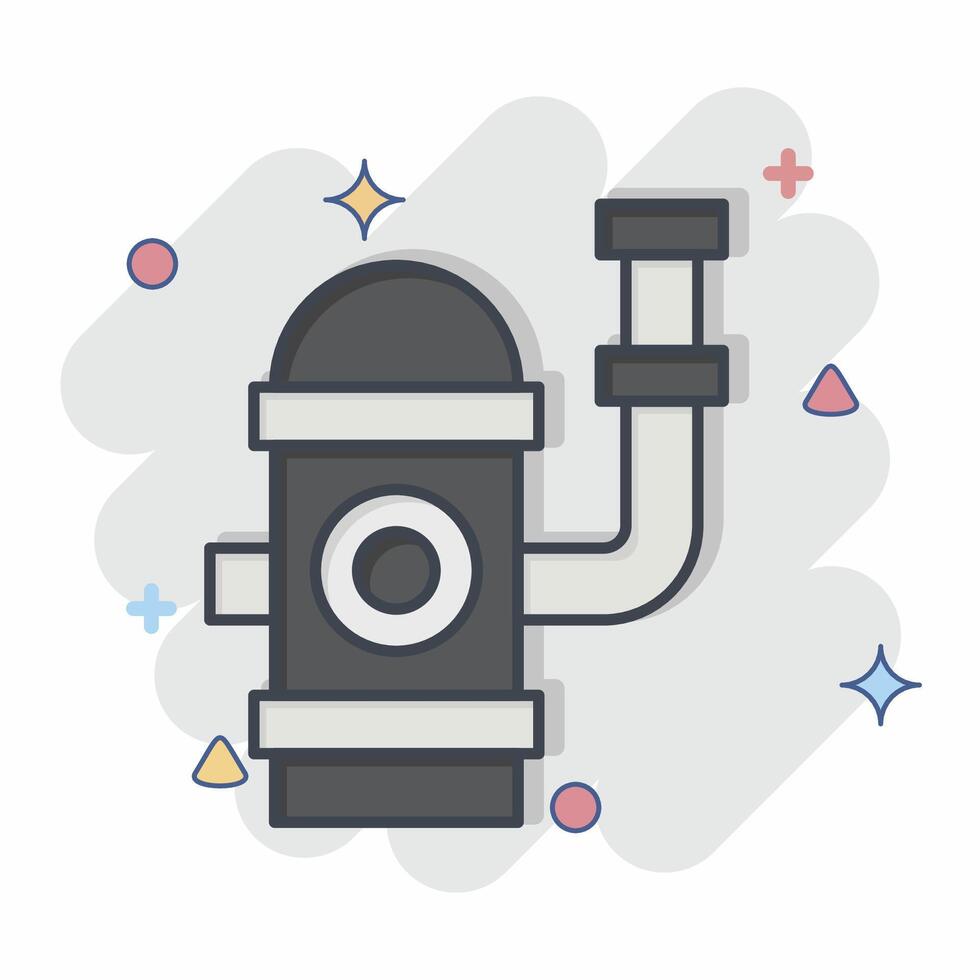 Icon Fire Hydrant. related to Emergency symbol. comic style. simple design illustration Stock Free