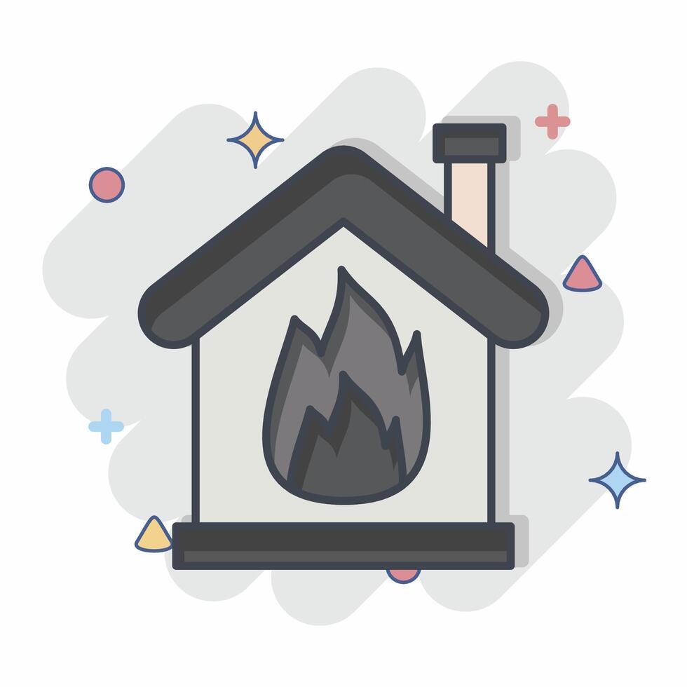 Icon Fire. related to Emergency symbol. comic style. simple design illustration Stock Free