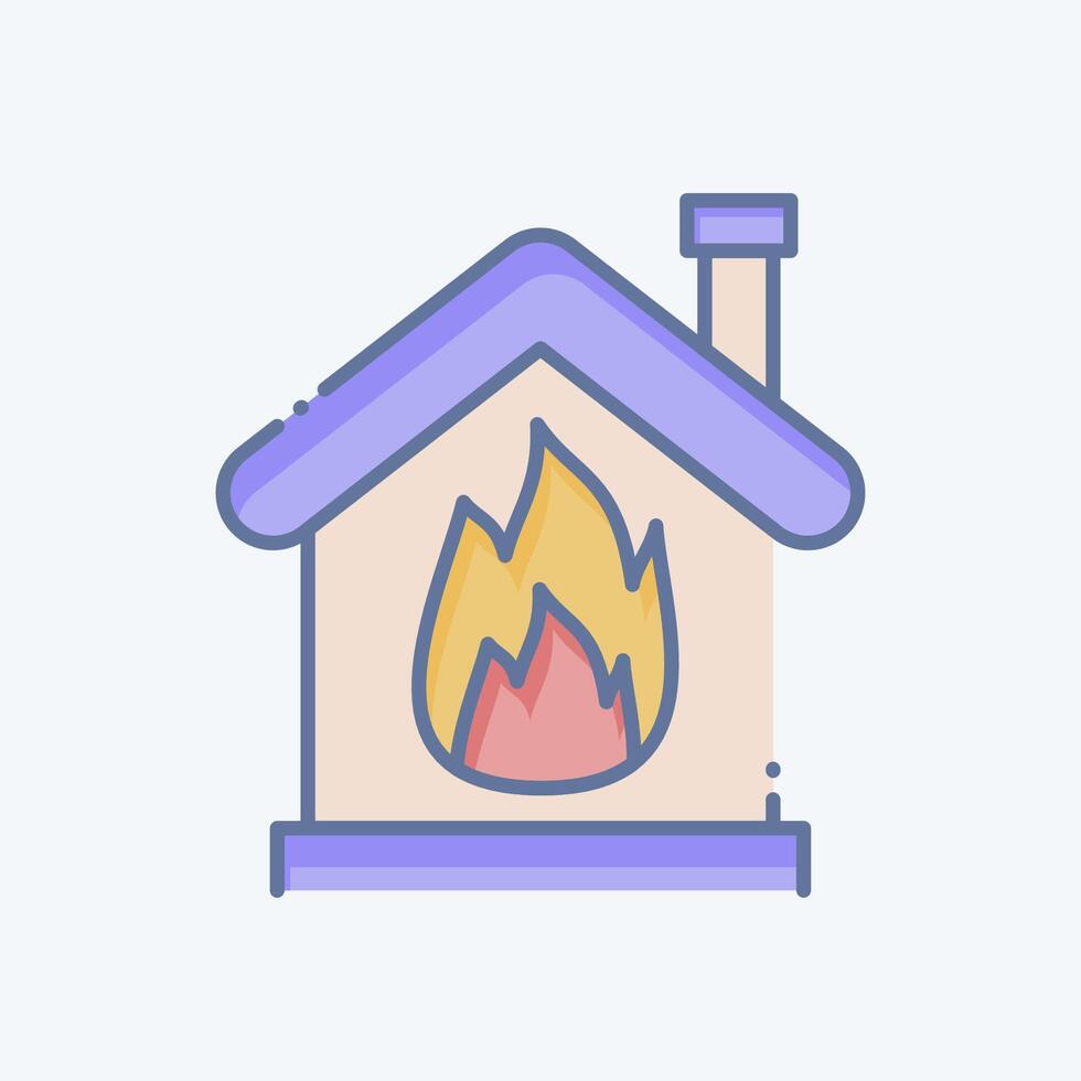 Icon Fire. related to Emergency symbol. doodle style. simple design illustration Stock Free