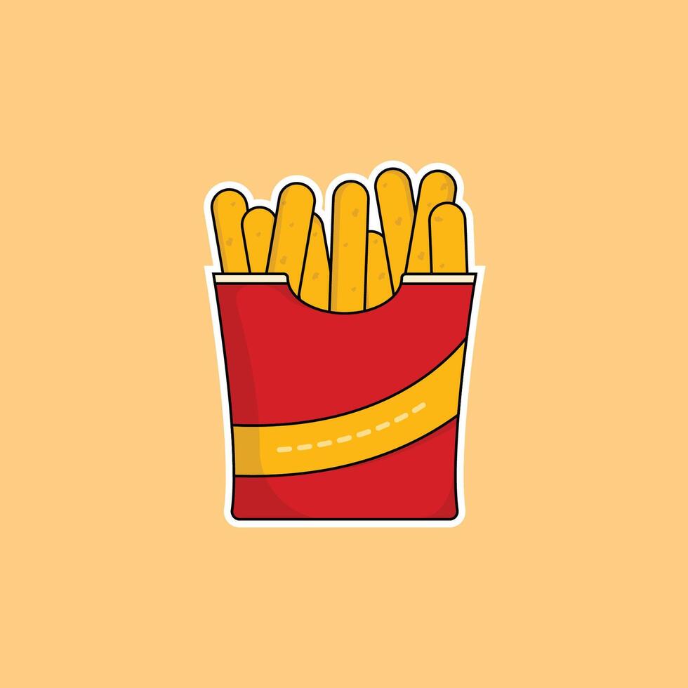 icon french fries delicious fast food and drink illustration concept.premium illustration Stock Free