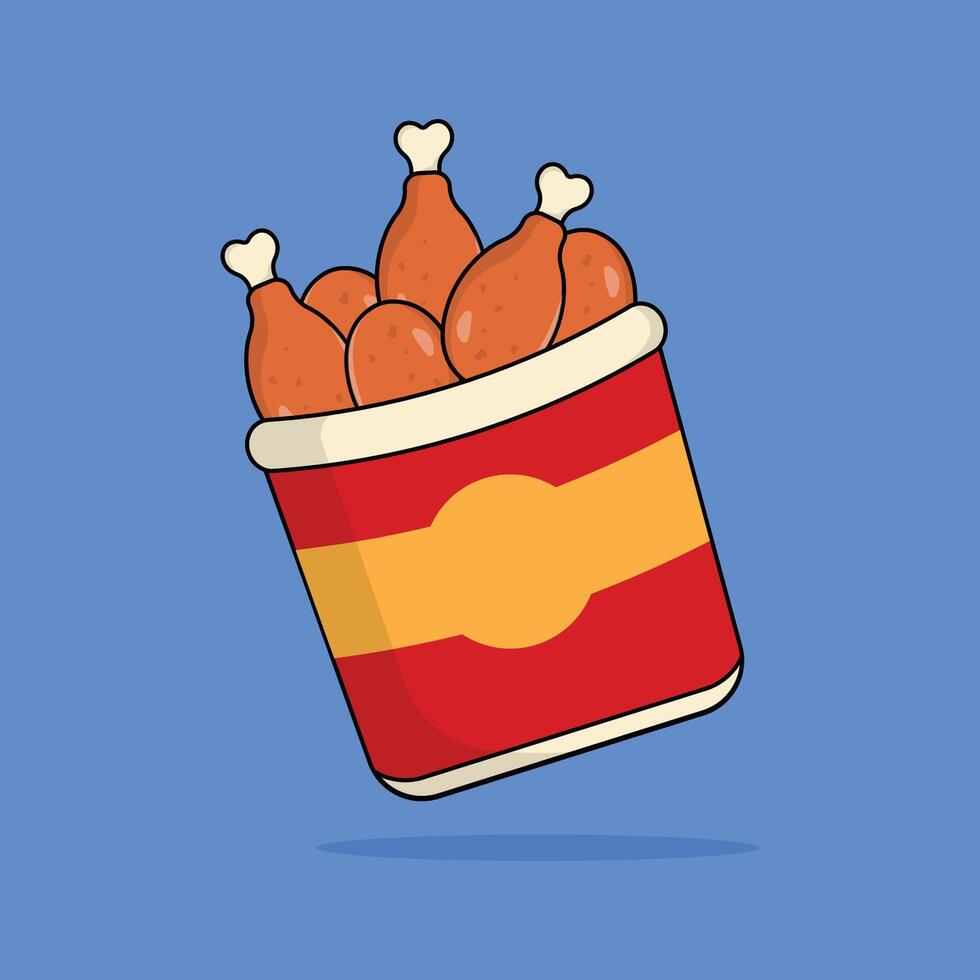 icon fried chichken delicious fast food and drink illustration concept.premium illustration Stock Free