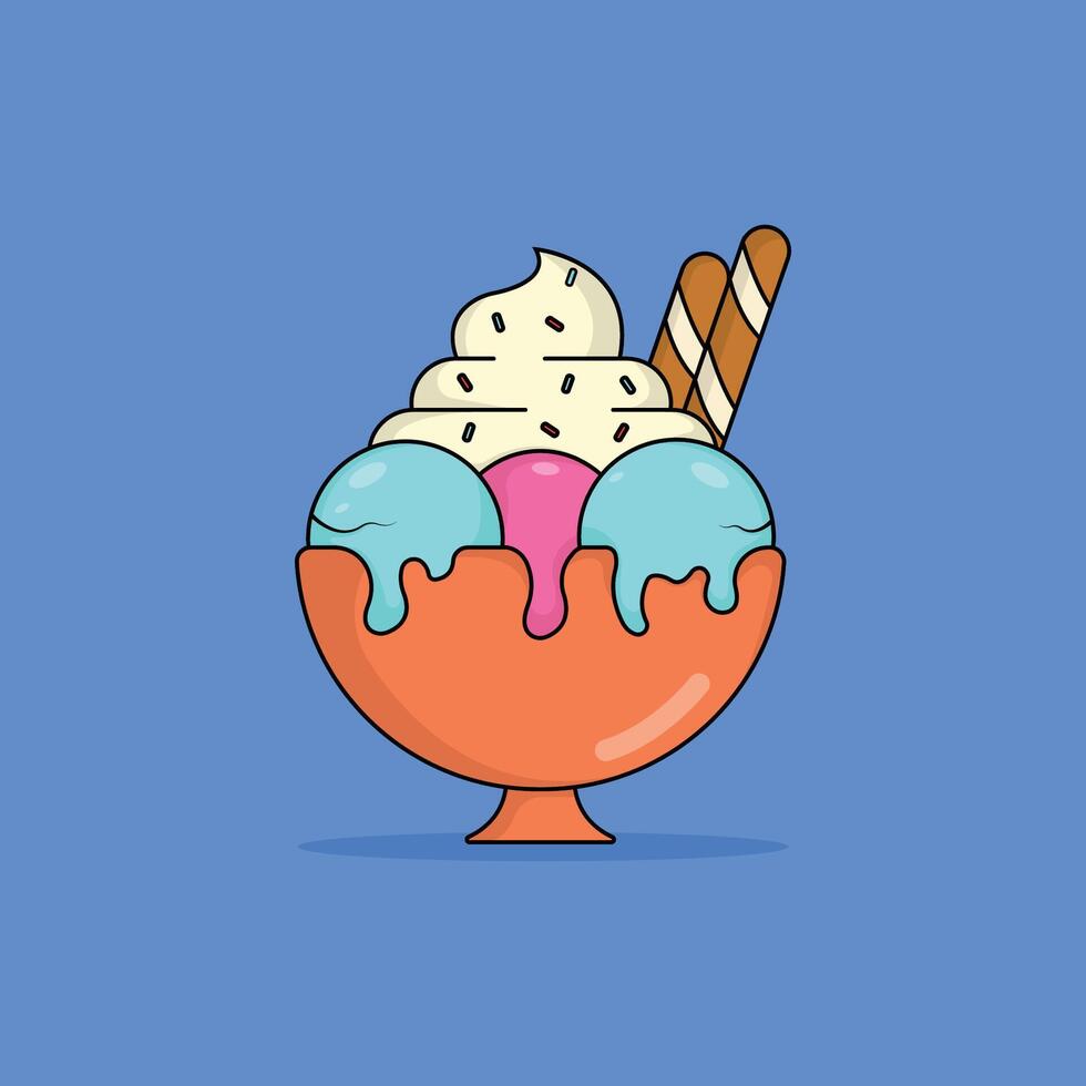 icon icecream delicious fast food and drink illustration concept.premium illustration Stock Free