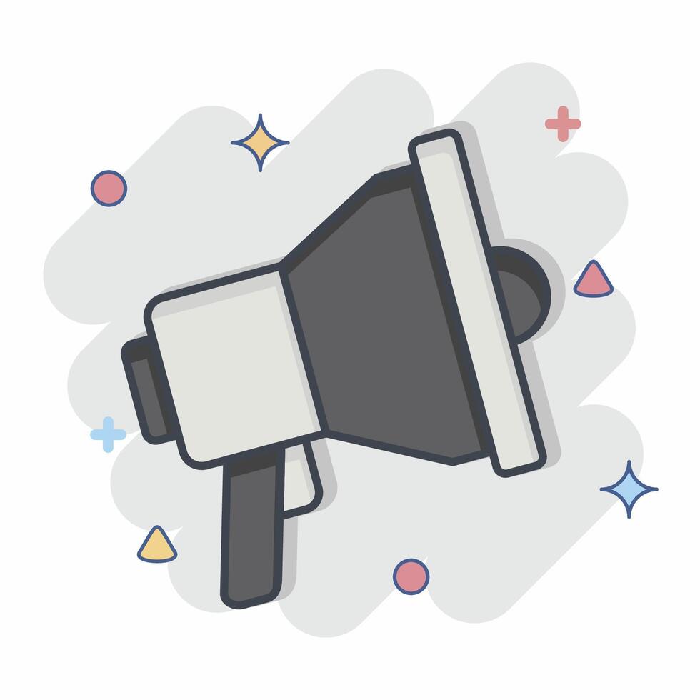 Icon Loudspeaker. related to Emergency symbol. comic style. simple design illustration Stock Free