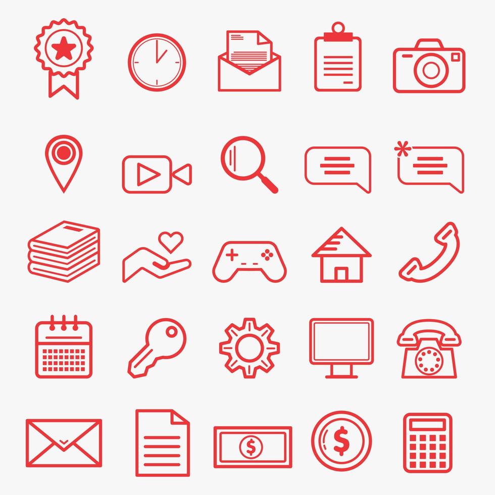 icon set bundle. line art icon Stock Free