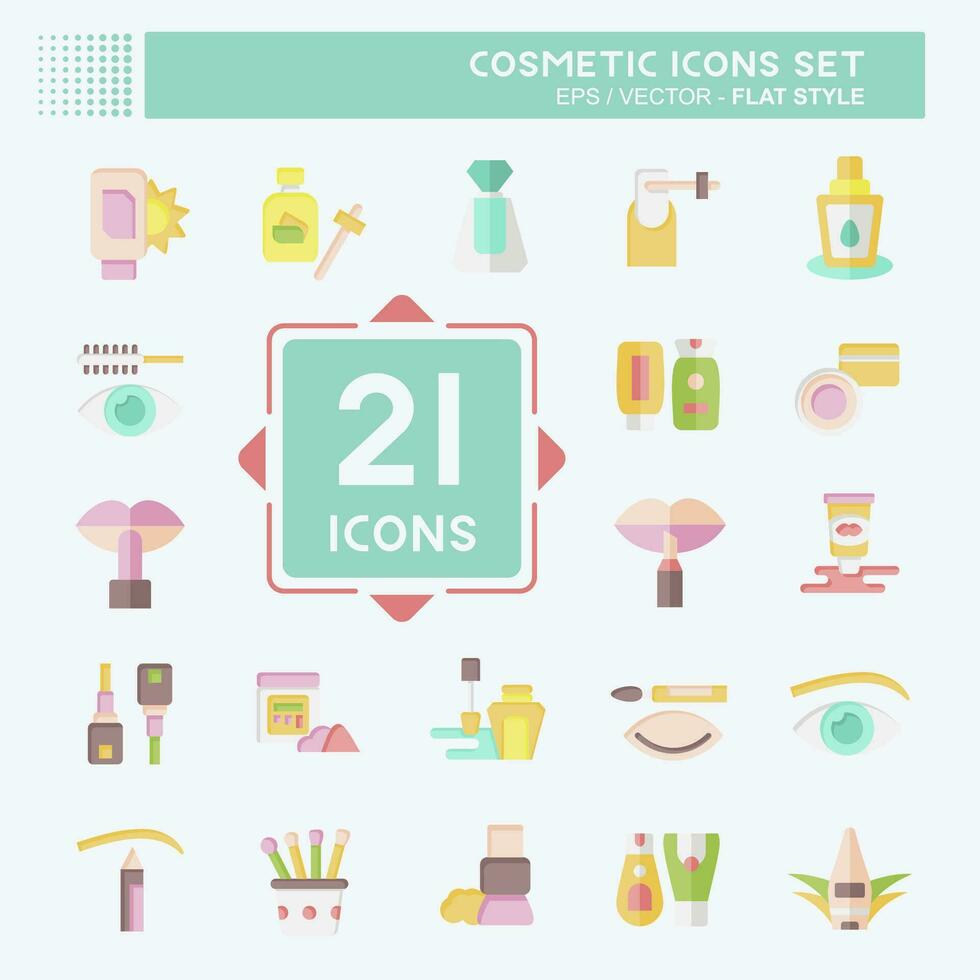 Icon Set Cosmetic. related to Beautiful symbol. flat style. simple design editable. simple illustration Stock Free and Free SVG