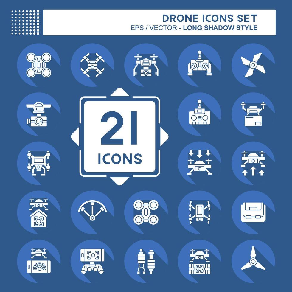 Icon Set Drone. related to Technology symbol. long shadow style. simple design illustration Stock Free