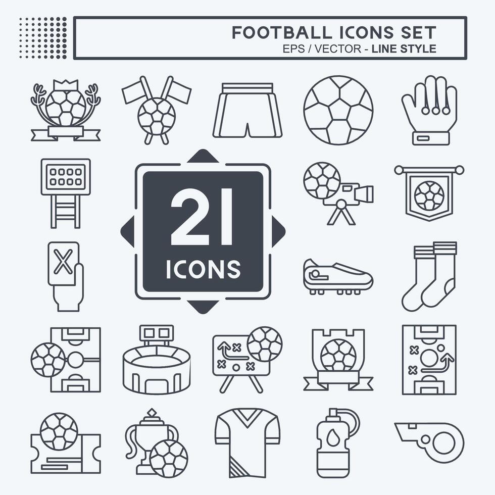 Icon Set Football. related to Sports symbol. line style. simple design illustration Stock Free