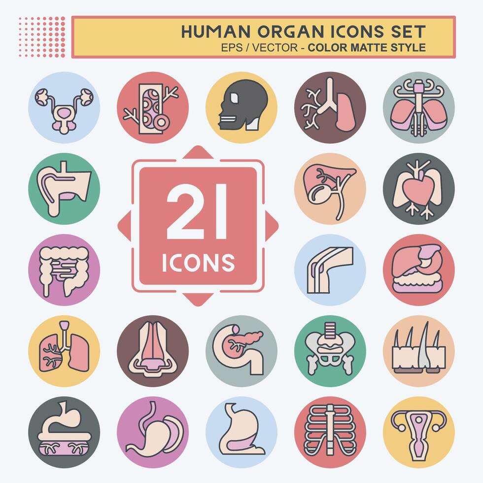 Icon Set Human Organ. related to Education symbol. color mate style. simple design editable. simple illustration Stock Free