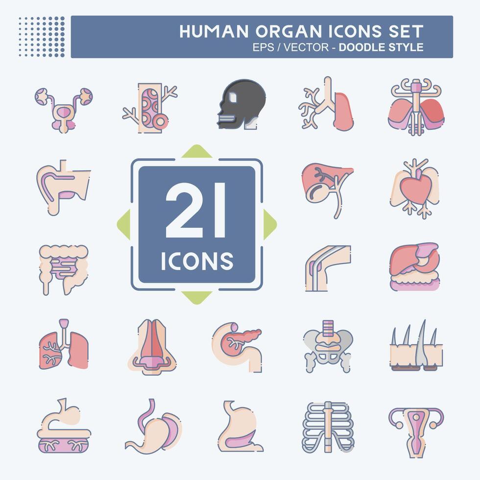 Icon Set Human Organ. related to Education symbol. doodle style. simple design editable. simple illustration Stock Free