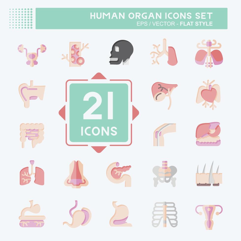 Icon Set Human Organ. related to Education symbol. flat style. simple design editable. simple illustration Stock Free