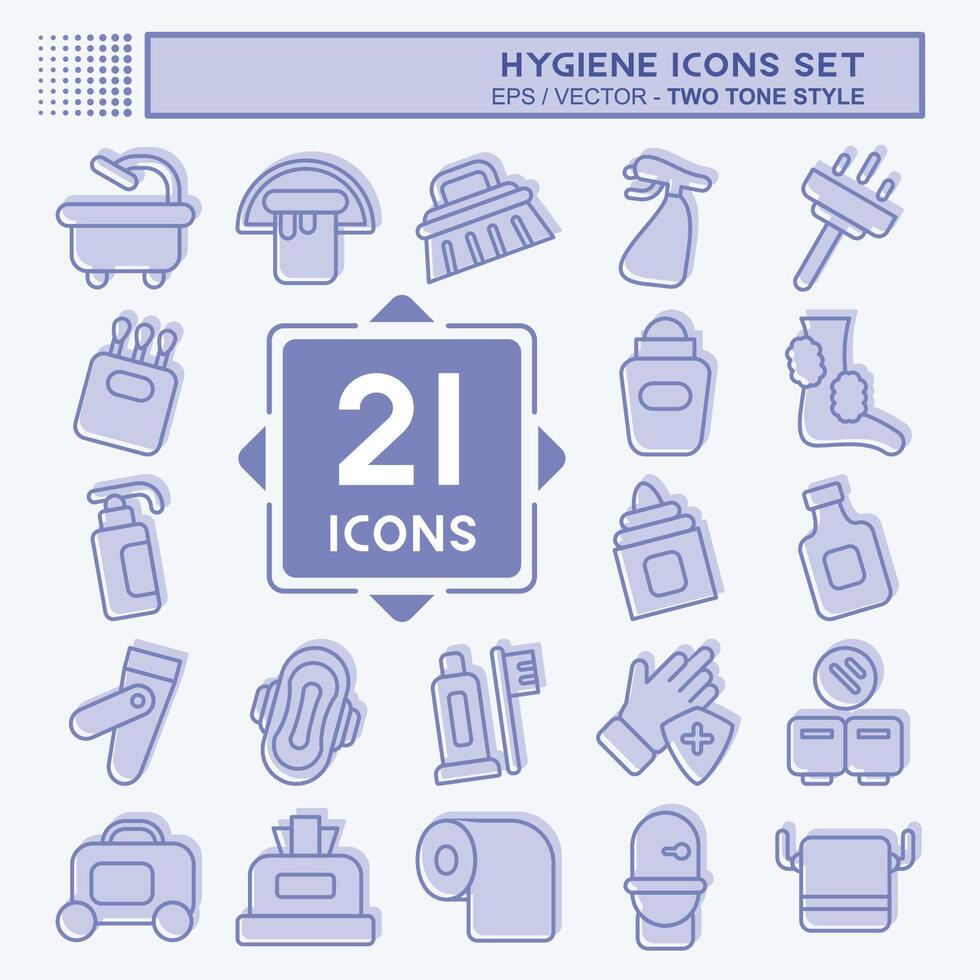 Icon Set Hygiene. related to Cleaning symbol. two tone style. simple design illustration Stock Free