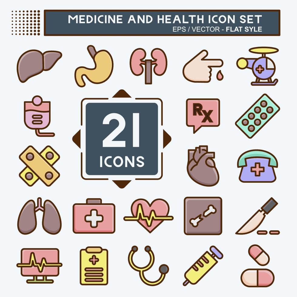 Icon Set Medicine and Health. suitable for education symbol. flat style. simple design editable. design template vector. simple illustration Stock Free and Free SVG