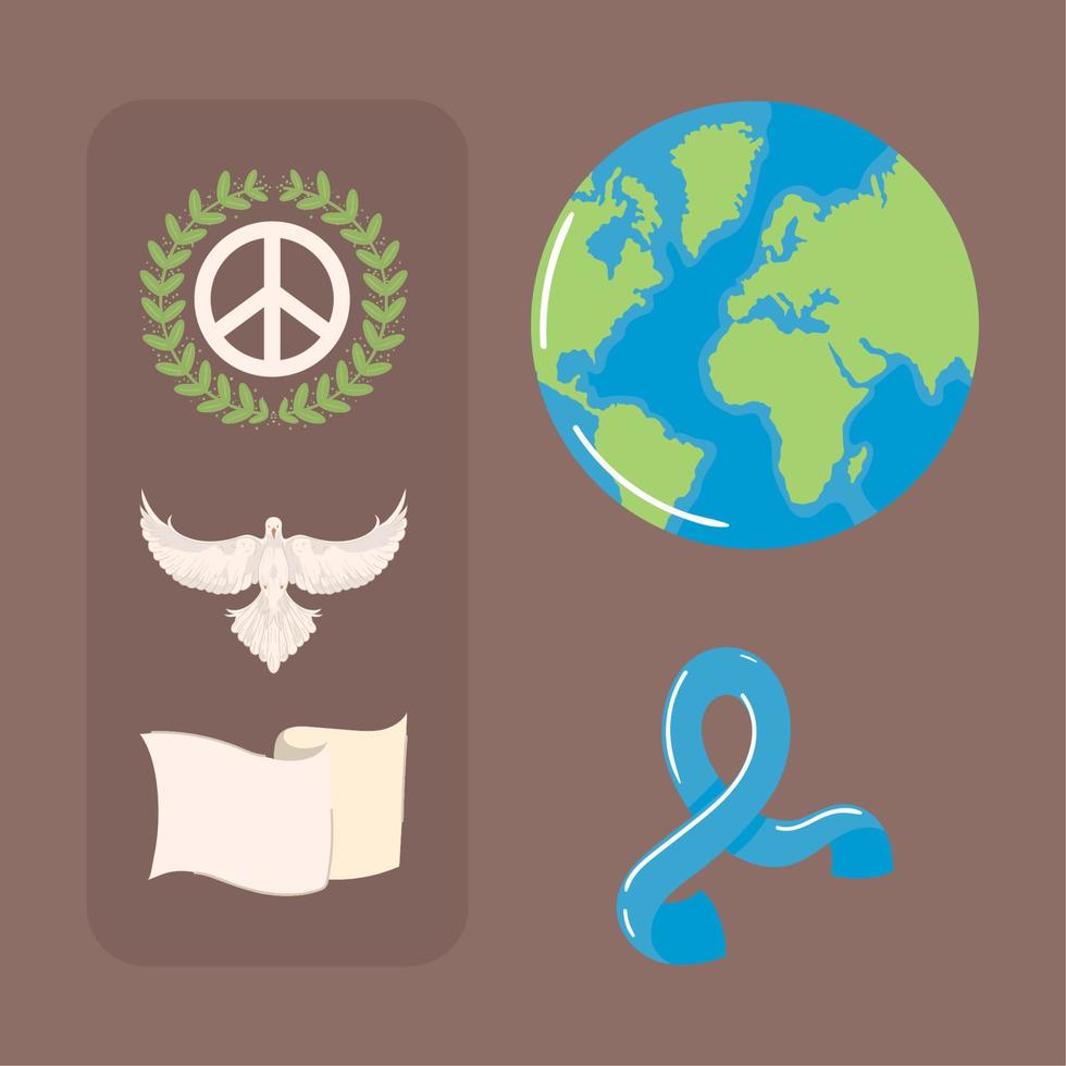 icon set of peace Stock Free