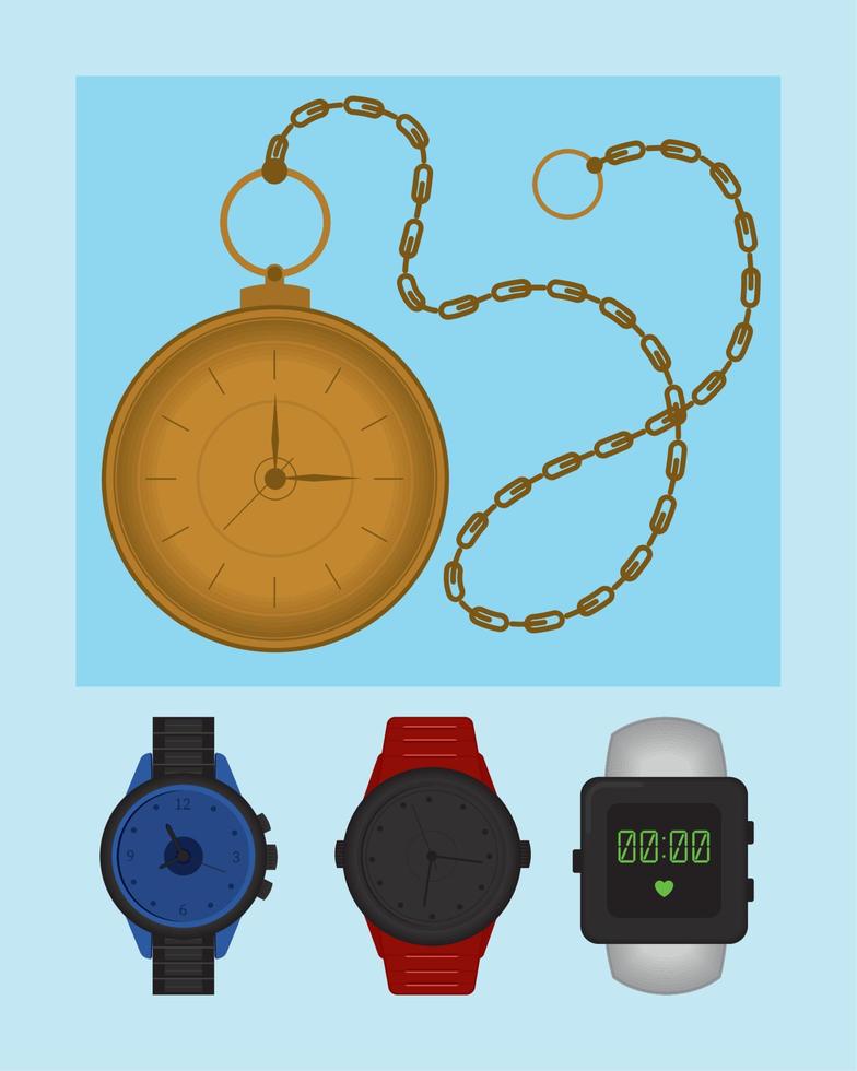 icon set of watches Stock Free