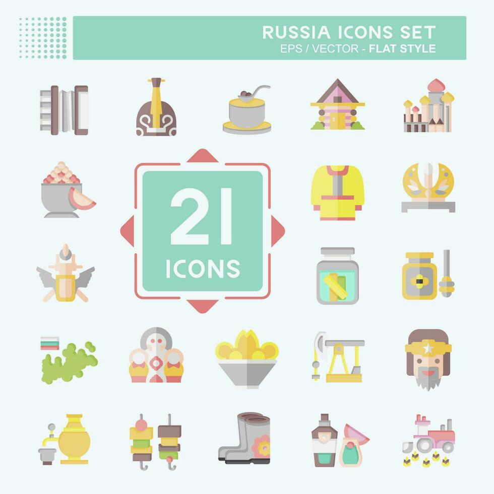 Icon Set Russia. related to Education symbol. flat style. simple design editable. simple illustration Stock Free and Free SVG