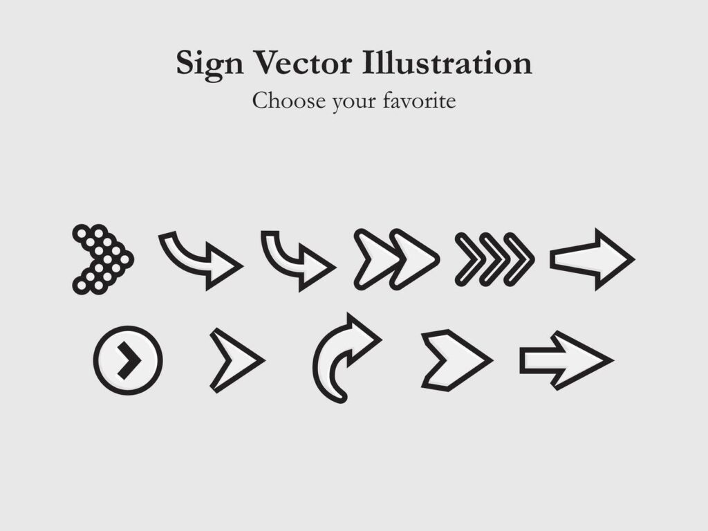 icon sign app set arrow cartoon simple line drawing digital business web interface Stock Free