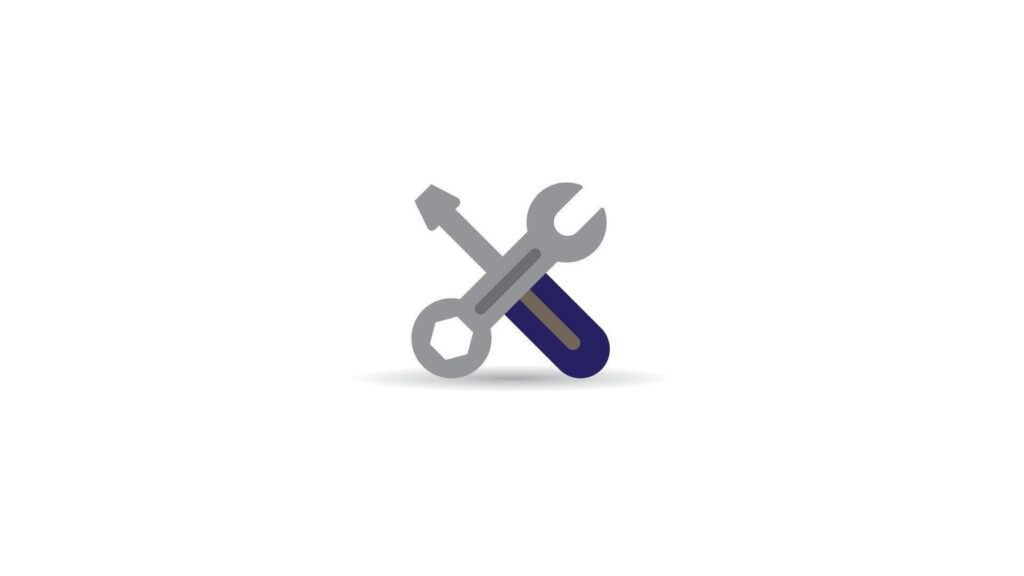 icon Spanner and Screwdriver isolated on white background. toolkit objects for contruction or maintenance Stock Free