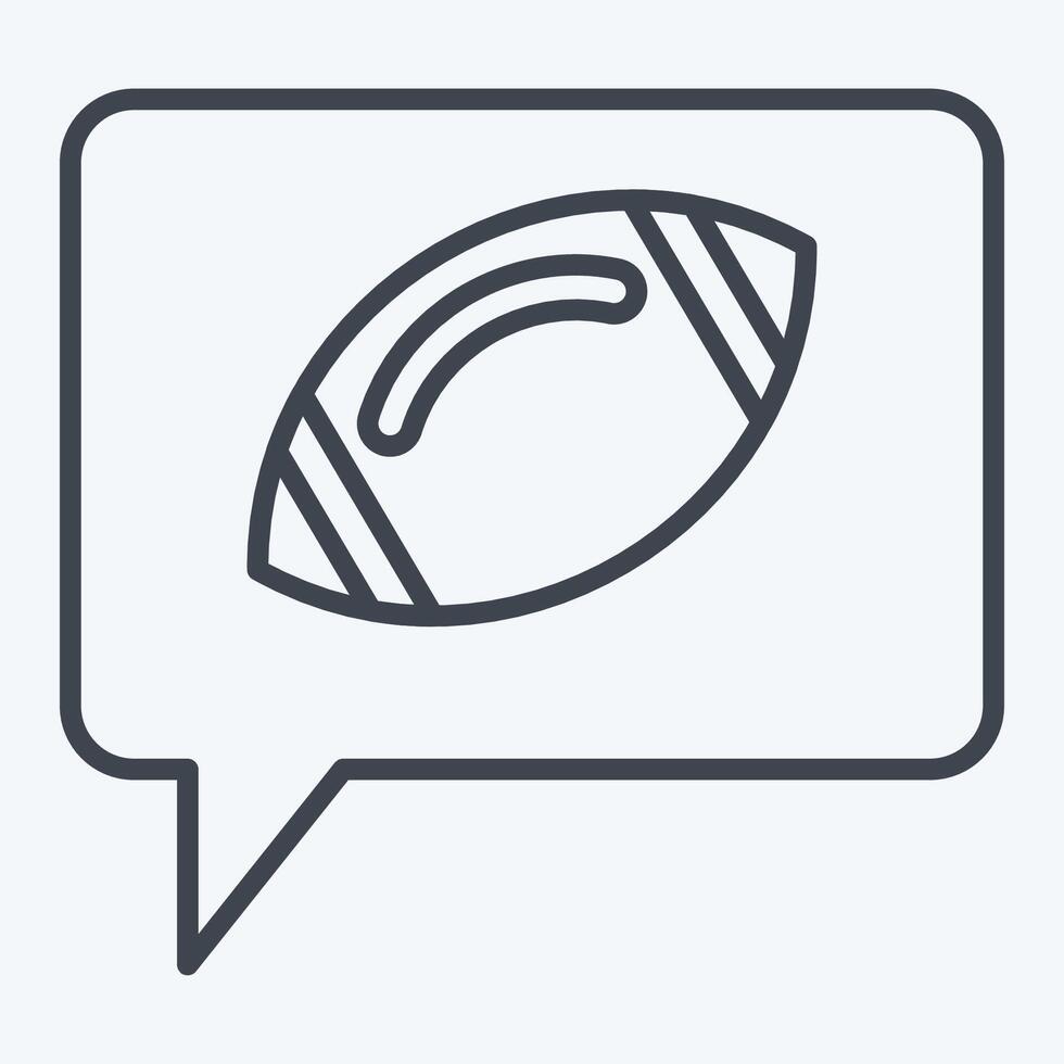 Icon Speech Bubble. related to Rugby symbol. line style. simple design illustration Stock Free