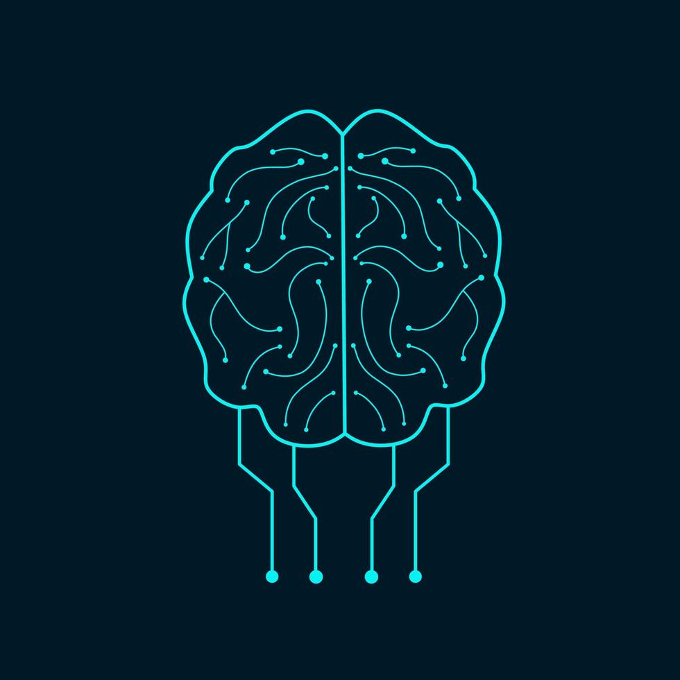 Icon symbol brain circuit perfect for artificial intelligence concept Stock Free and Free SVG