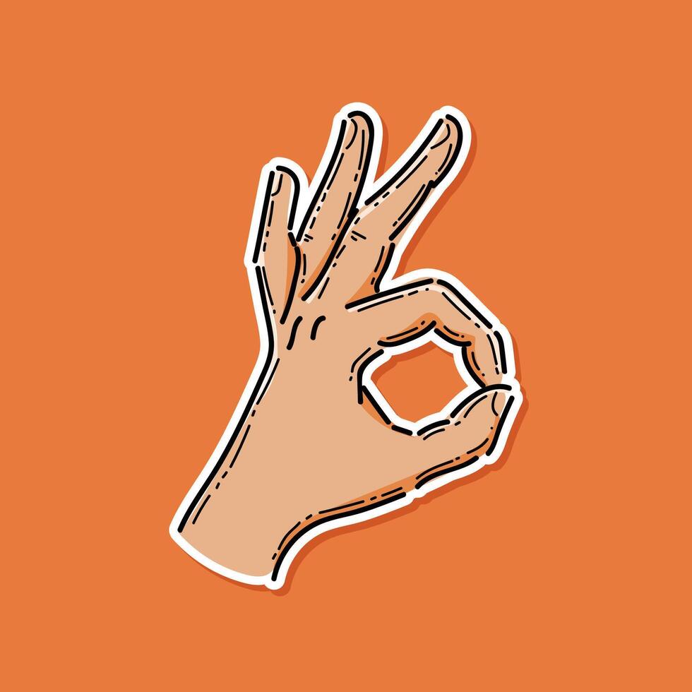 Icon symbol of the ‘OK’ hand gesture. Hand making ok sign. Okay, OK or ring hand gesture sign line art icon for apps and website. Compliment Awesome Awe Teamwork Good Job. Hand showing OK Stock Free