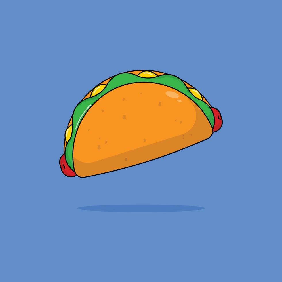 icon tacos delicious fast food and drink illustration concept.premium illustration Stock Free