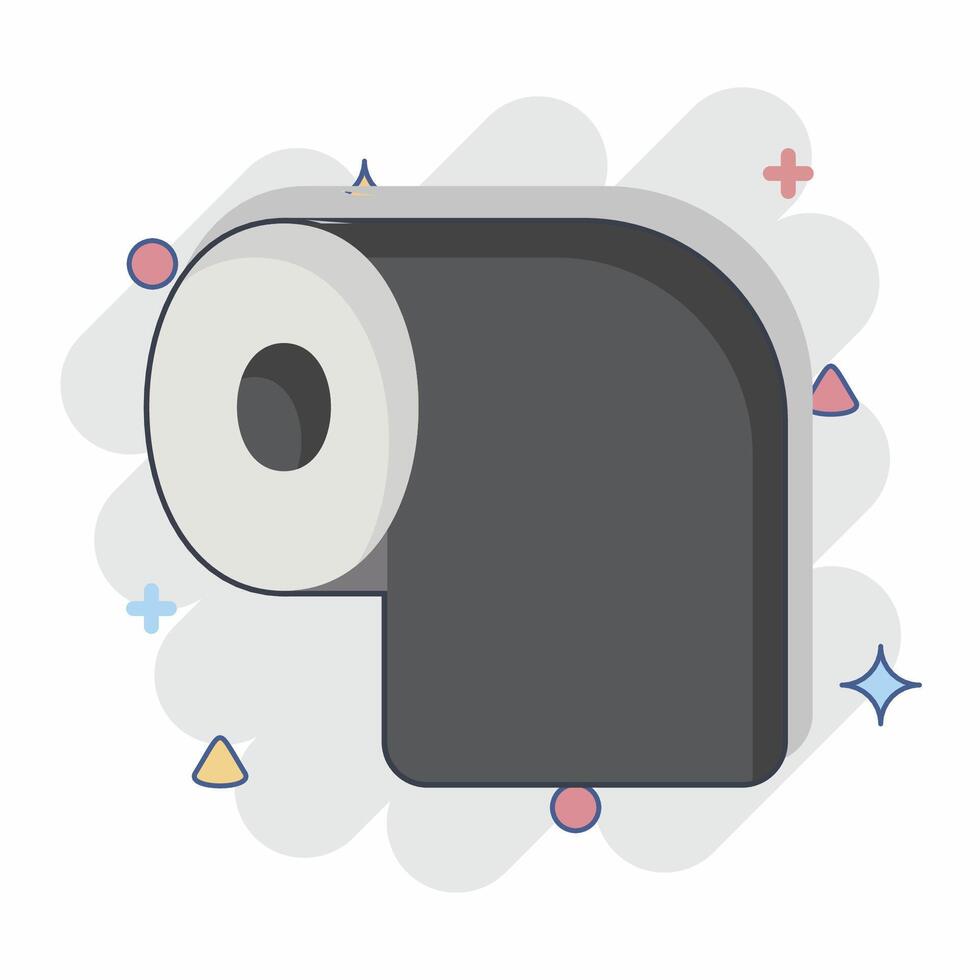 Icon Toilet Paper. related to Hygiene symbol. comic style. simple design illustration Stock Free