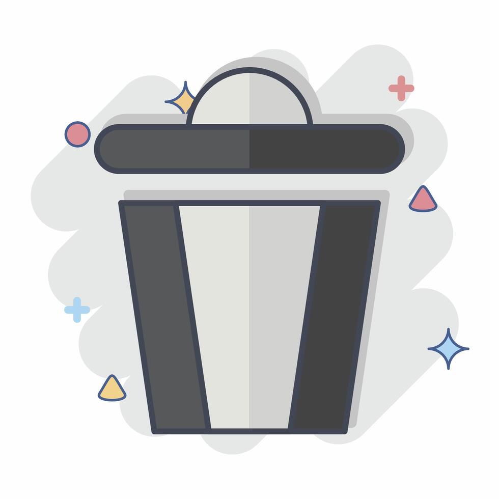 Icon Trash. related to Delete symbol. comic style. simple design illustration Stock Free