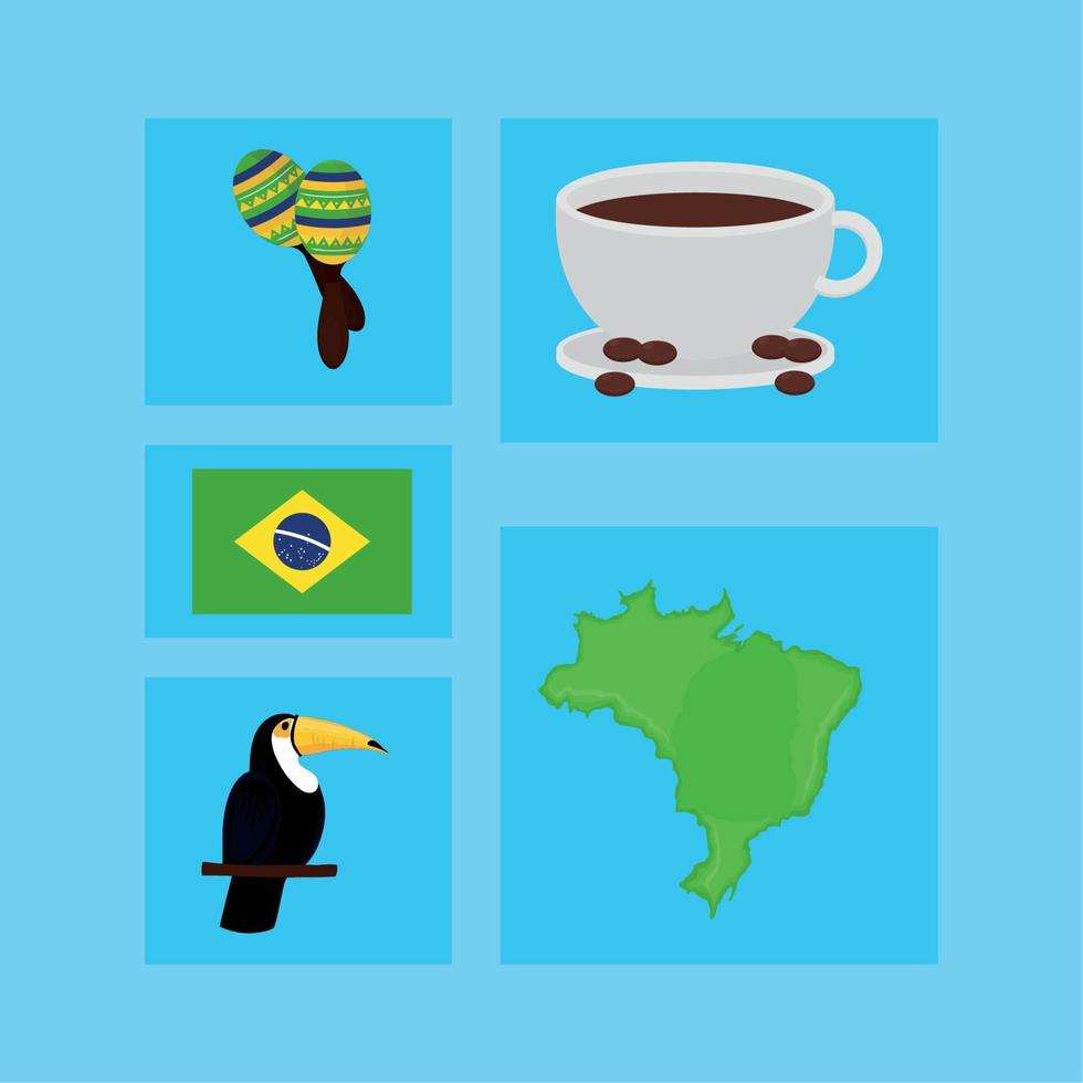 icons collection brazil Stock Free