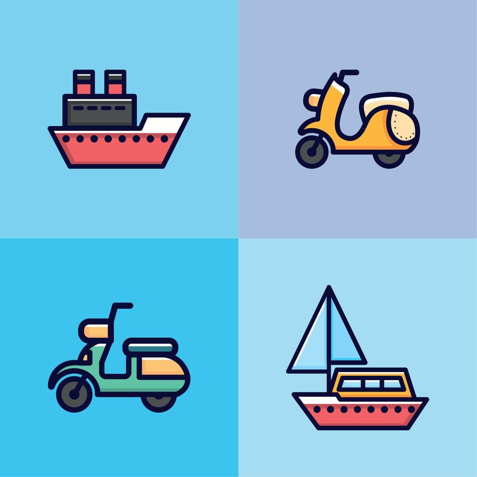 icons collection transport Stock Free