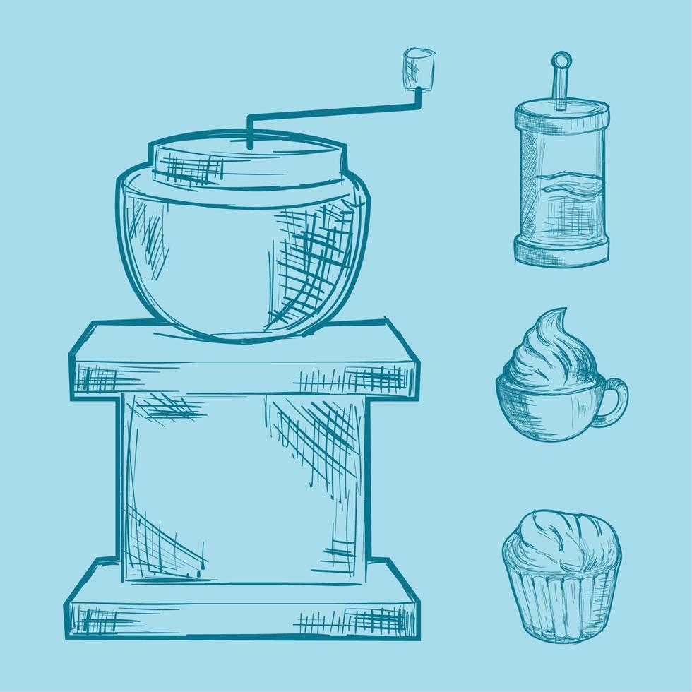 icons doodle coffee Stock Free