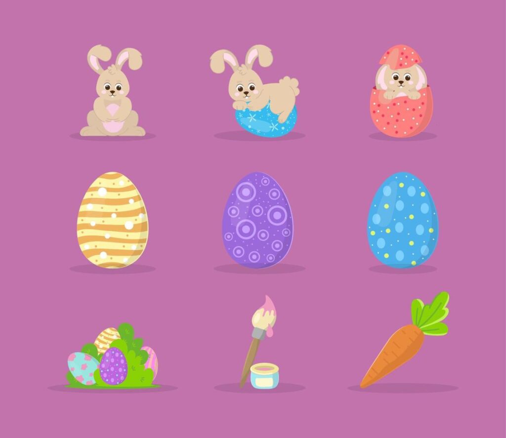 icons easter party Stock Free