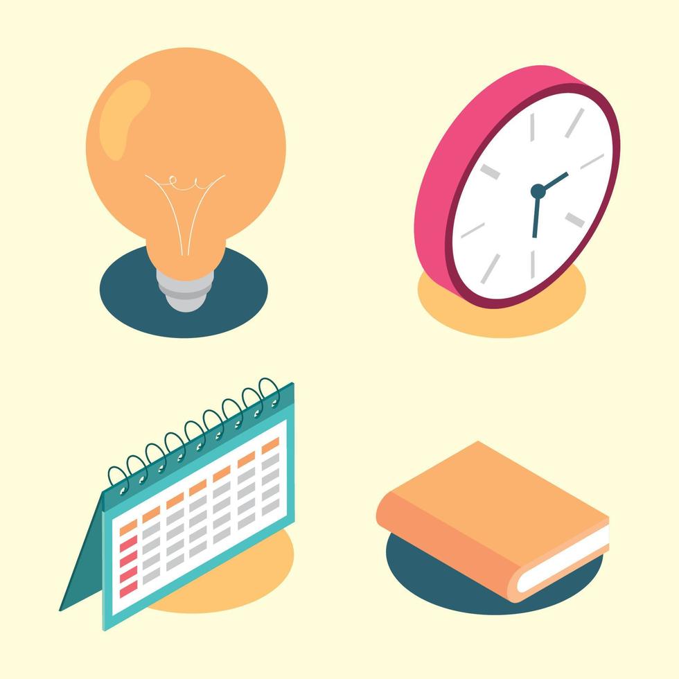 icons isometric education Stock Free