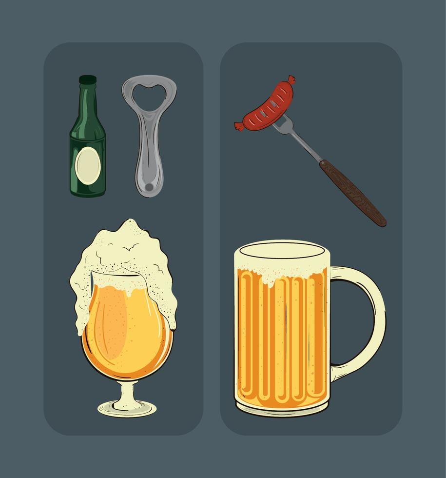 icons oktoberfest vector Stock Free