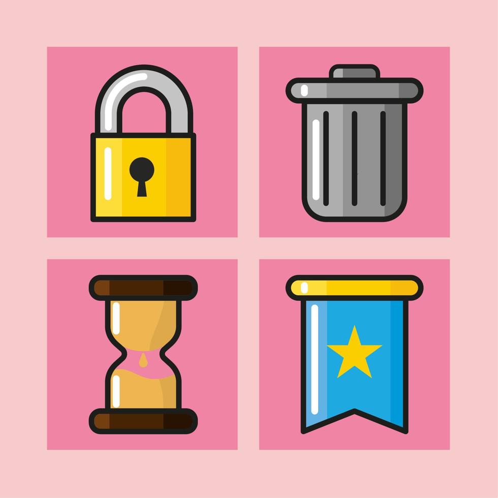 icons security and time Stock Free