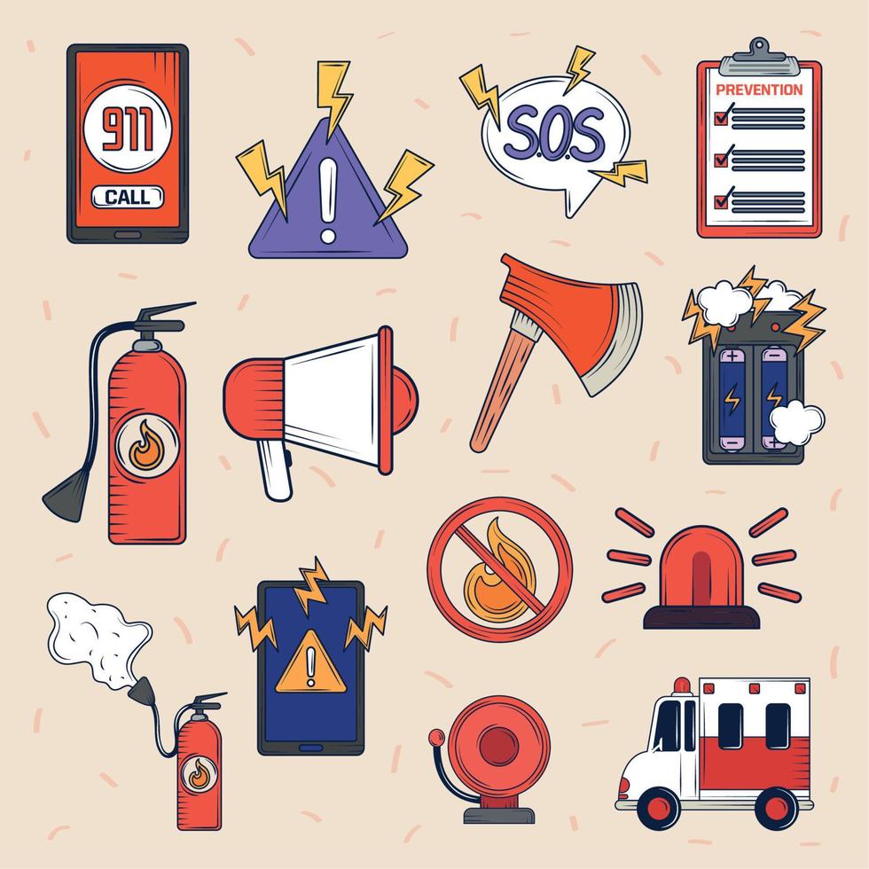 icons set emergency Stock Free