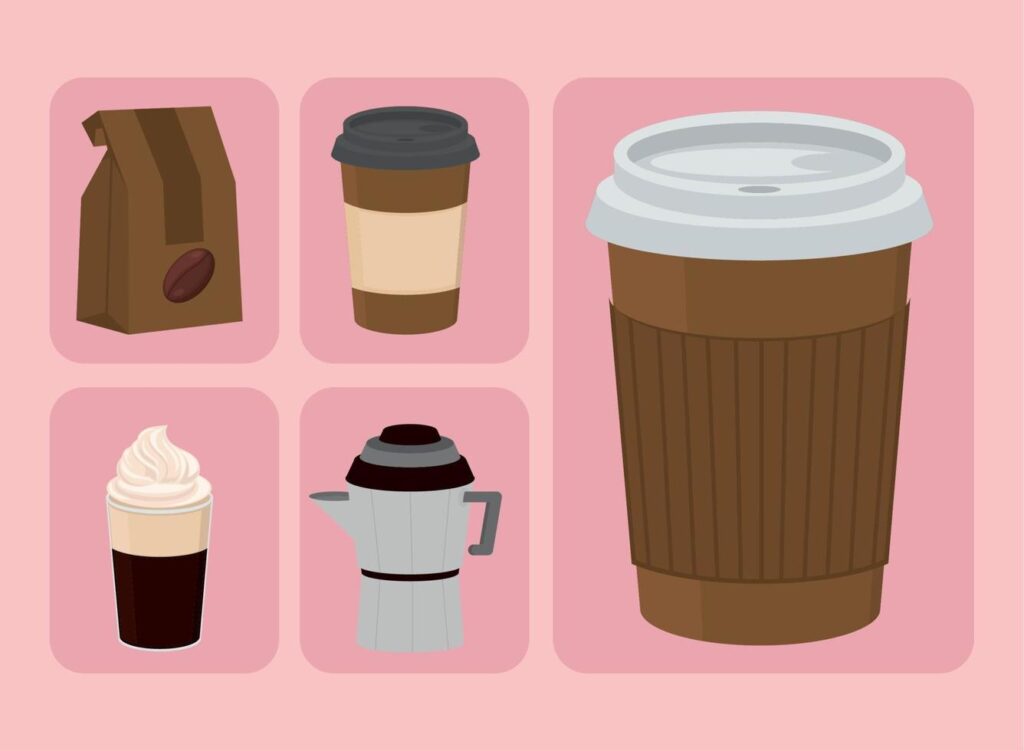 icons set of coffee Stock Free