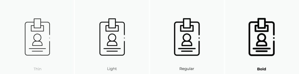 id card icon. Thin, Light, Regular And Bold style design isolated on white background Stock Free