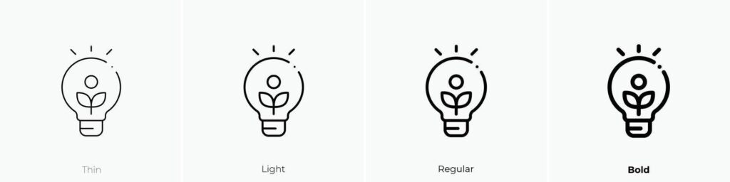 idea icon. Thin, Light, Regular And Bold style design isolated on white background Stock Free