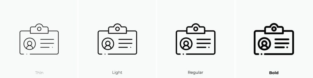 identity icon. Thin, Light, Regular And Bold style design isolated on white background Stock Free