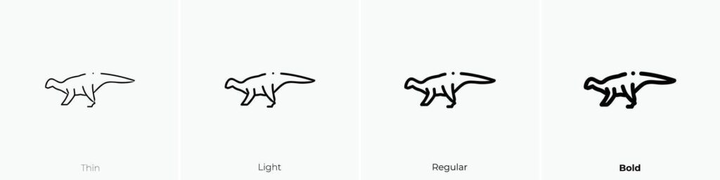 iguanodon icon. Thin, Light, Regular And Bold style design isolated on white background Stock Free