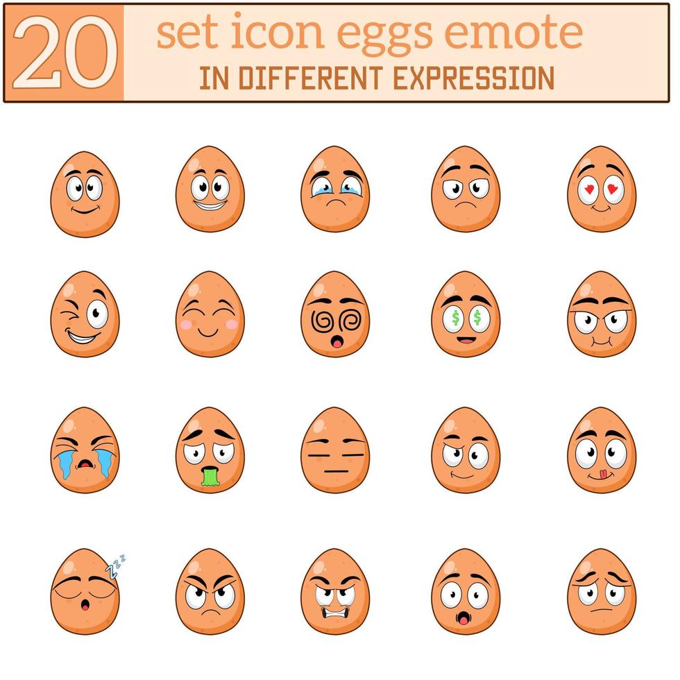 Illustration vector graphic of set icon emote character cartoon eggs cute Stock Free and Free SVG