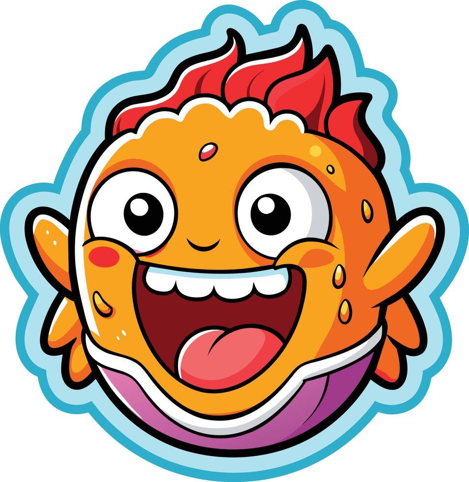 Illustration of a Smiling food Cartoon Character Mascot Icon Stock Free