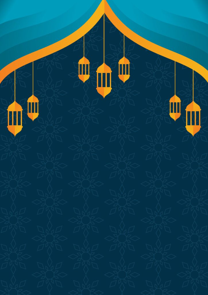 vector illustration of islamic poster background with blue color theme Free Vector and Free SVG