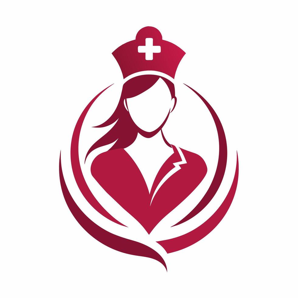 illustration of medical nurse logo icon Stock Free