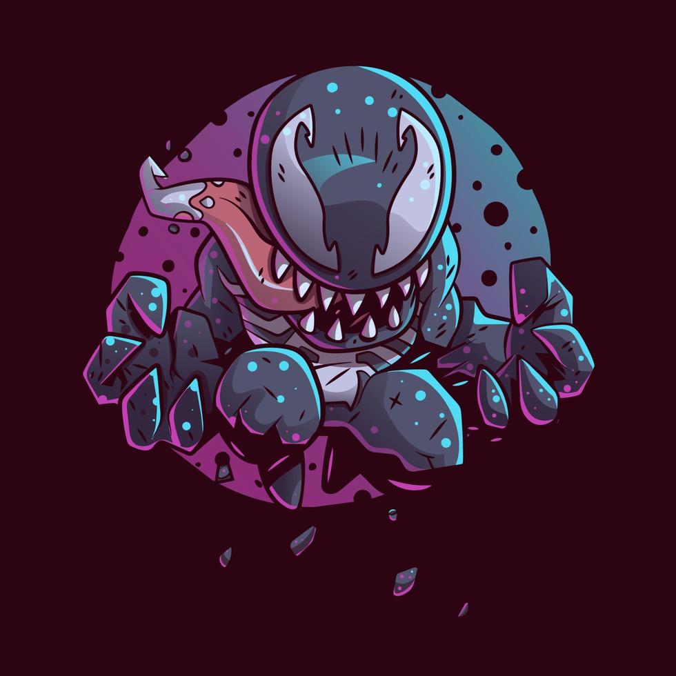 ILLUSTRATION OF VENOM SUITABLE FOR STICKER, ICON, T SHIRT AND RELATED BUSINESS Stock Free