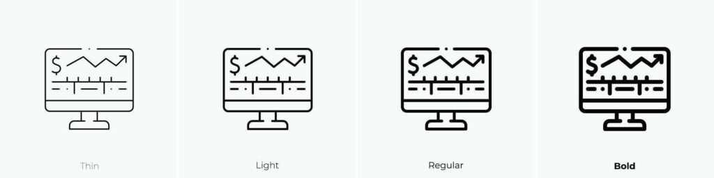 income icon. Thin, Light, Regular And Bold style design isolated on white background Stock Free