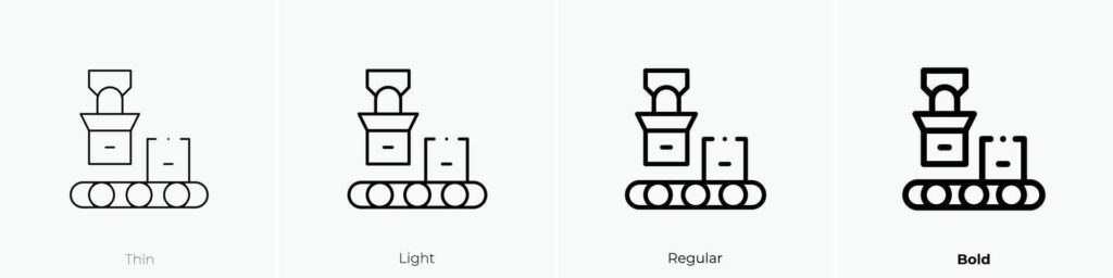 industrial icon. Thin, Light, Regular And Bold style design isolated on white background Stock Free